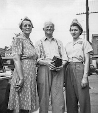 Anna (March) Wurm, John T. Fogas, Maryjane Wurm; Indianapolis Indiana, about 1942
